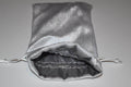 Large White Velvet Gift Bag Game Dice Bag w/ Grey Velvet Lining Counter Pouch - 