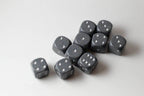 Hi-Tech Speckled 16mm D6 Pipped | Grey/Silver (sold per piece) - 