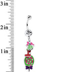 Clear Gem Christmas Delight Lollipop Dangle Belly Ring