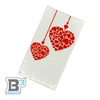 2 Hearts, Valentine's Day 4x6 Glass Window made with LEGO part - B3 Customs - 