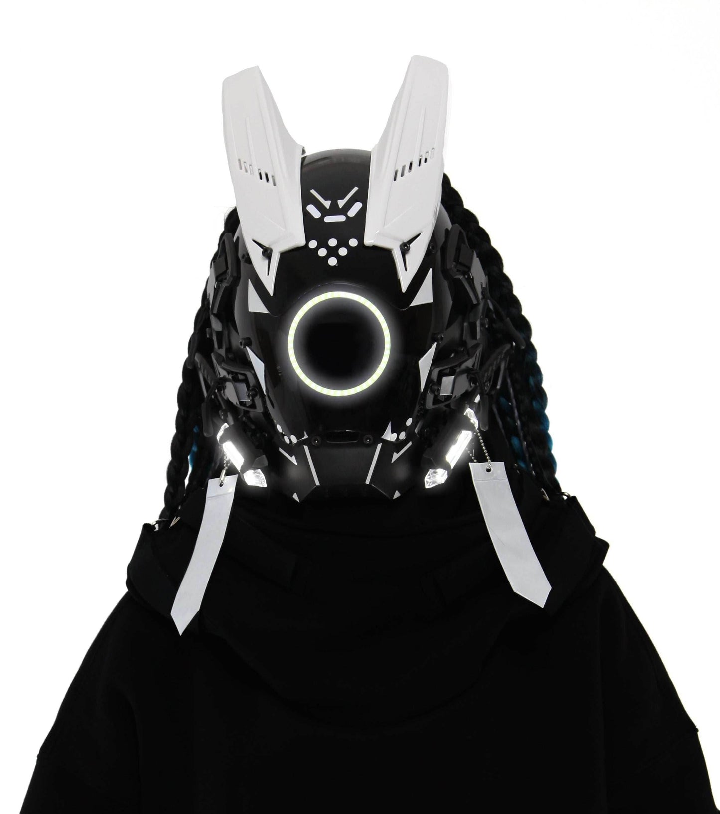 D-Ci White Tech Mask (With Braids) - 