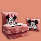 2-in-1 Pillow Blanket - Foldable Travel Throw for Couch, Bed & Office