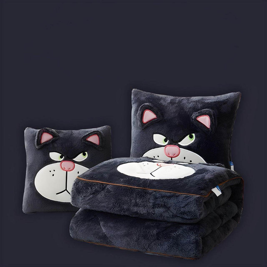 2-in-1 Pillow Blanket - Foldable Travel Throw for Couch, Bed & Office