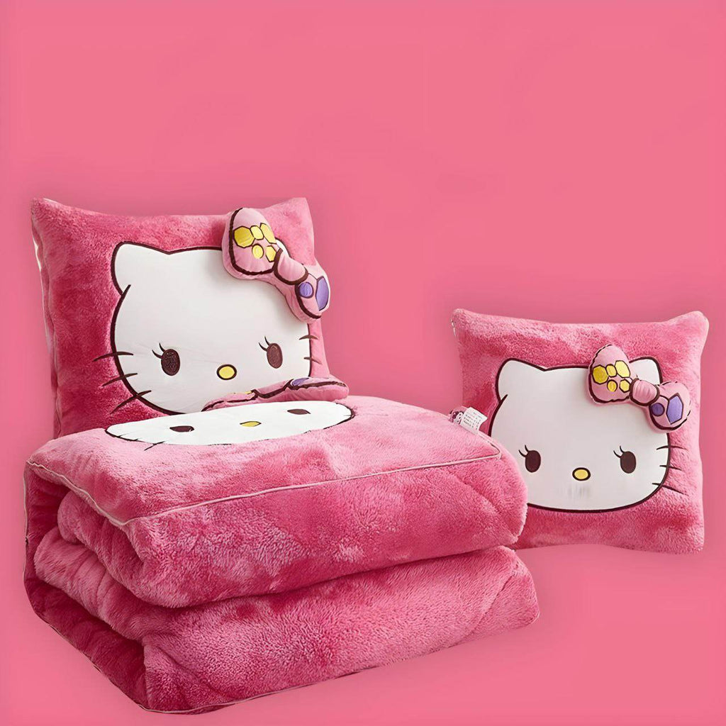 2-in-1 Pillow Blanket - Foldable Travel Throw for Couch, Bed & Office