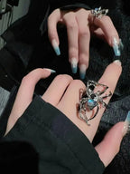 'Lunar eclipse' Alt Spider Moonstone Rings
