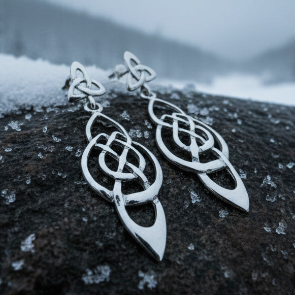 Celtic Knot Moon Earrings