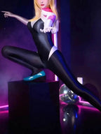 'Ghost City' Gwen Cosplay Sexy Tights Bodysuit - S / grey