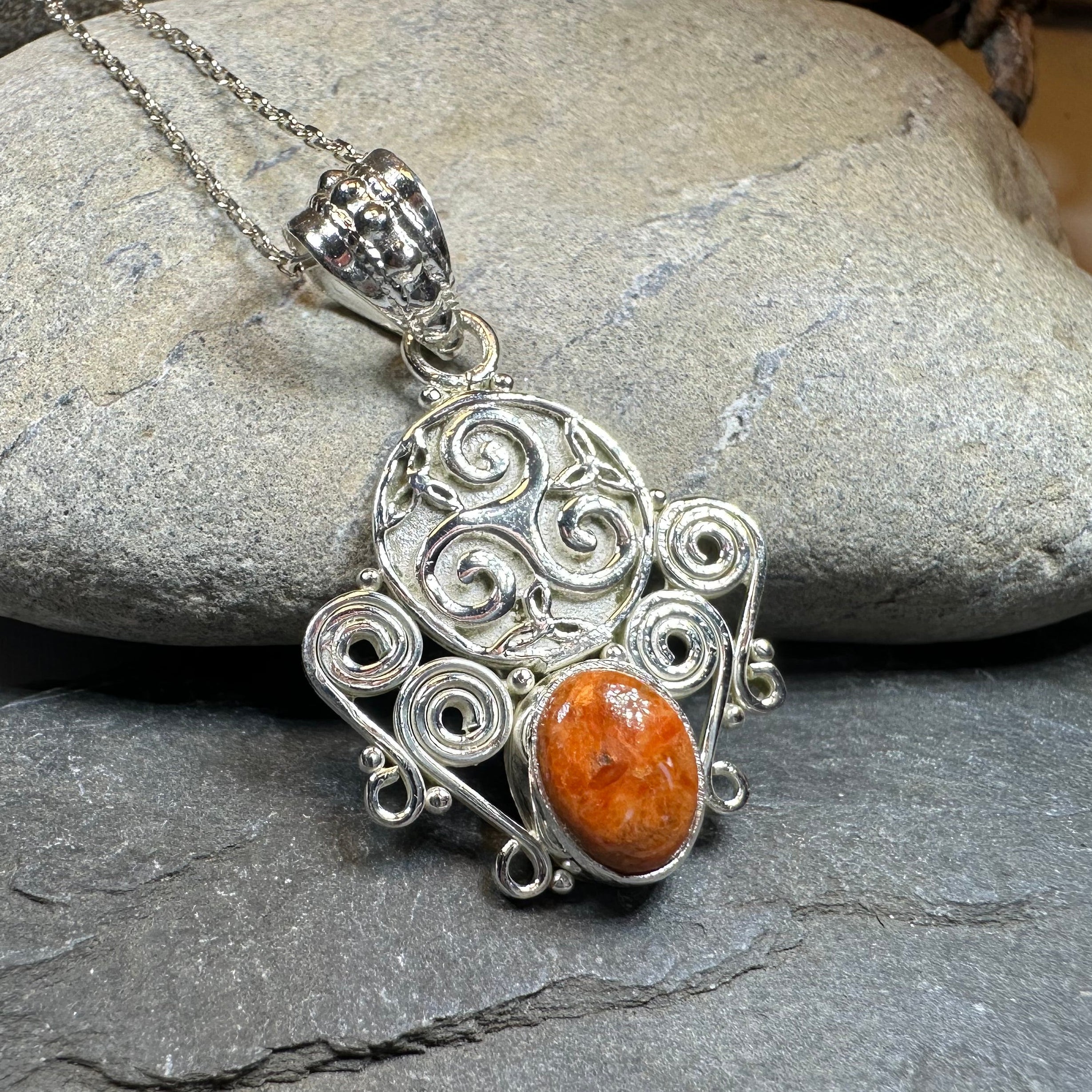 Lyria Celtic Triple Spiral Necklace