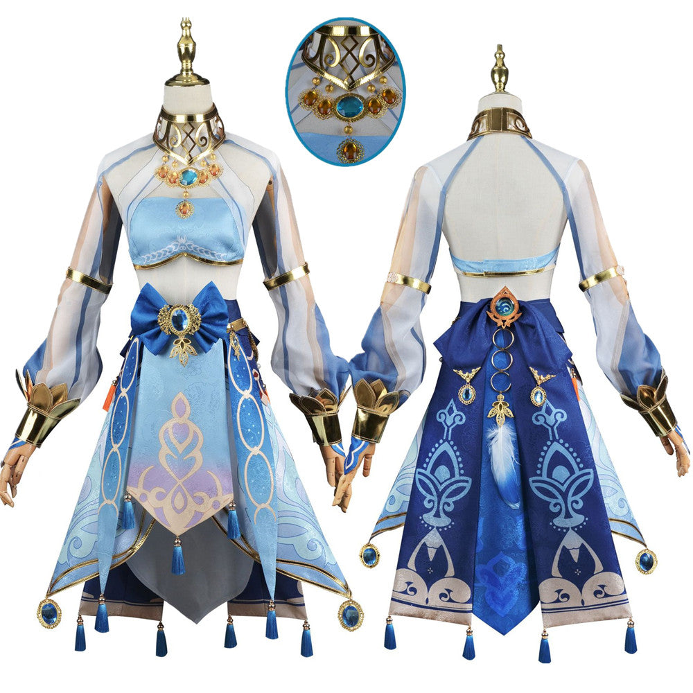 Yuanshen jeu cos costume Nilu cosplay bleu costume femme danseuse occidentale costume ensemble complet de cosplay