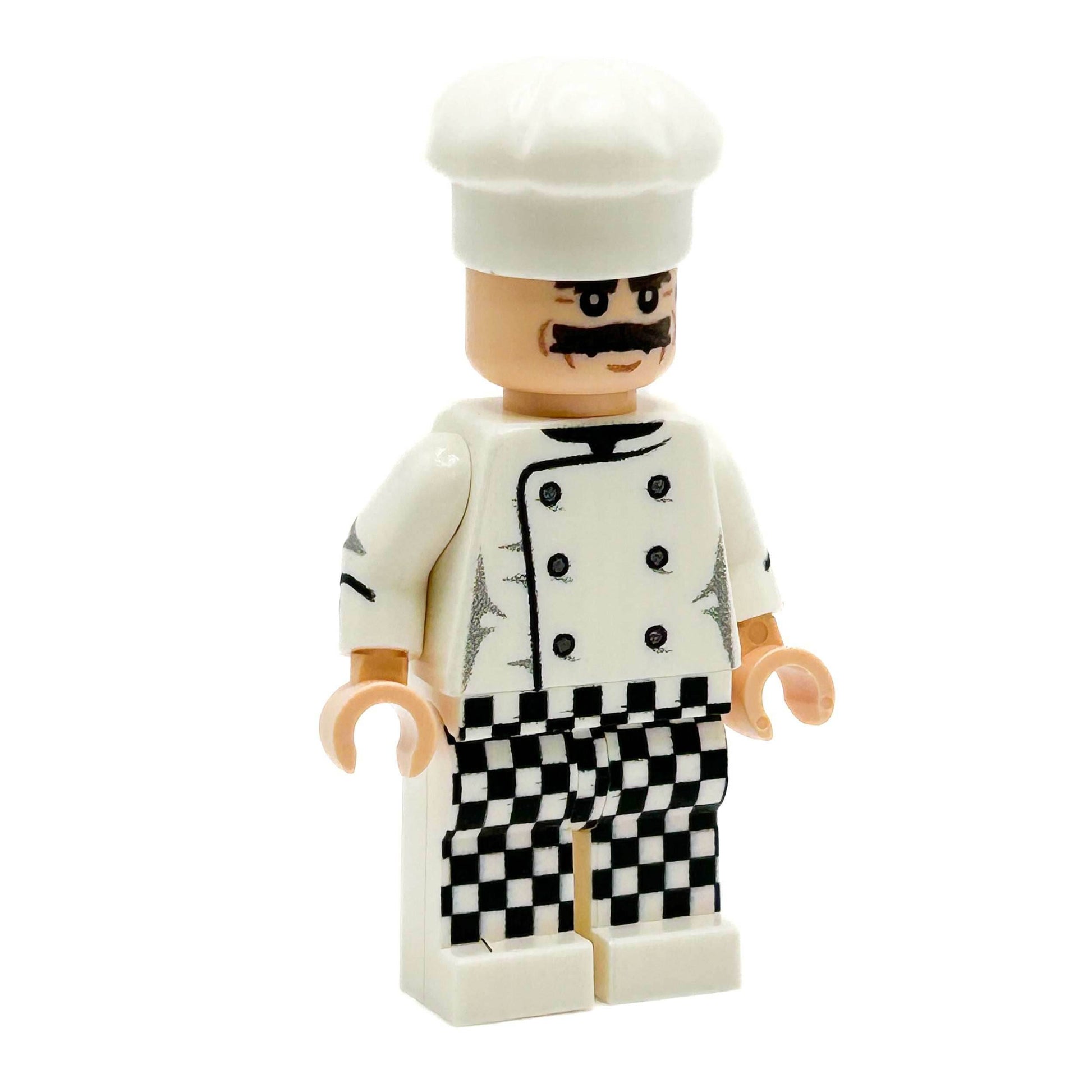 Chef (Male w/ Mustache) Minifig - B3 Customs - 