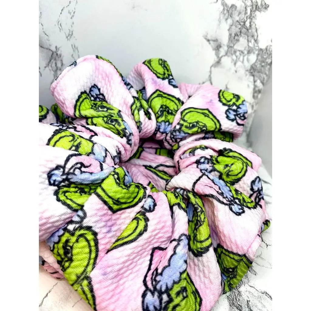 Pink Grinch Bullet Scrunchie - 