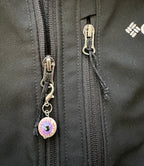 Purple Bloodshot Eyeball Zipper Pull Bag Charm Keychain