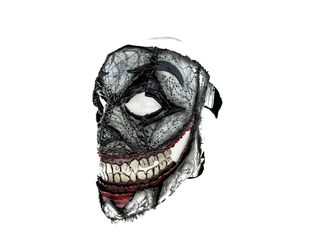 Genuine Leather Mask - GigaMyme Clown - Handmade Mime Full Face Cover for Halloween, Performance or Cosplay Costume - 