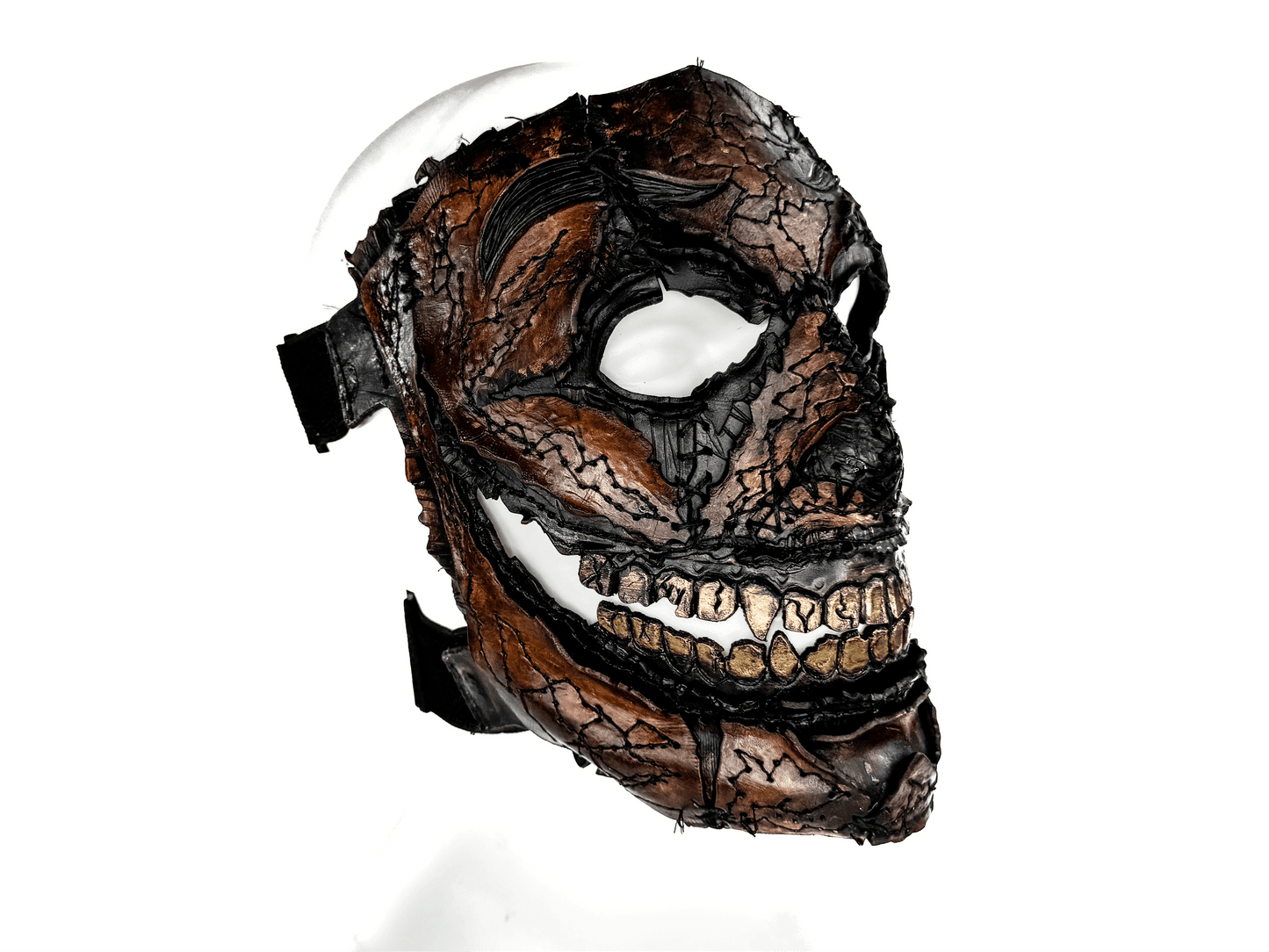 Genuine Leather Mask - GigaMyme Leatherface Edition - Handmade Mime Full Face Cover for Halloween, Performance or Cosplay Costume - 