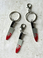 Horror Lover Bloody Knife Zipper Pull Bag Charm Keychain