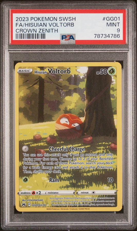 2023 POKEMON SWORD AND SHIELD CROWN ZENITH Full Art HISUIAN VOLTORB #GG01 PSA 9 - 
