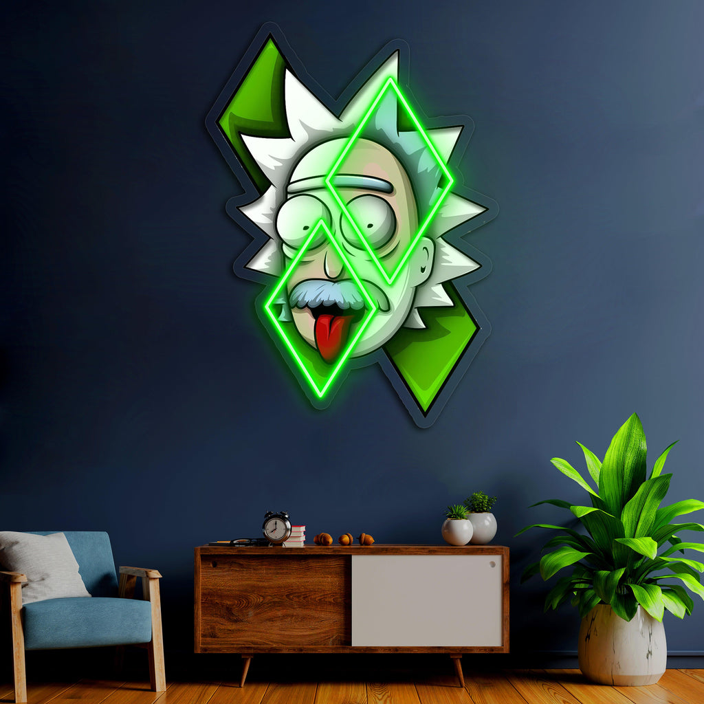 Plexiglass Neon Art, Rick and Morty Neon Sign, Neon Light Sign
