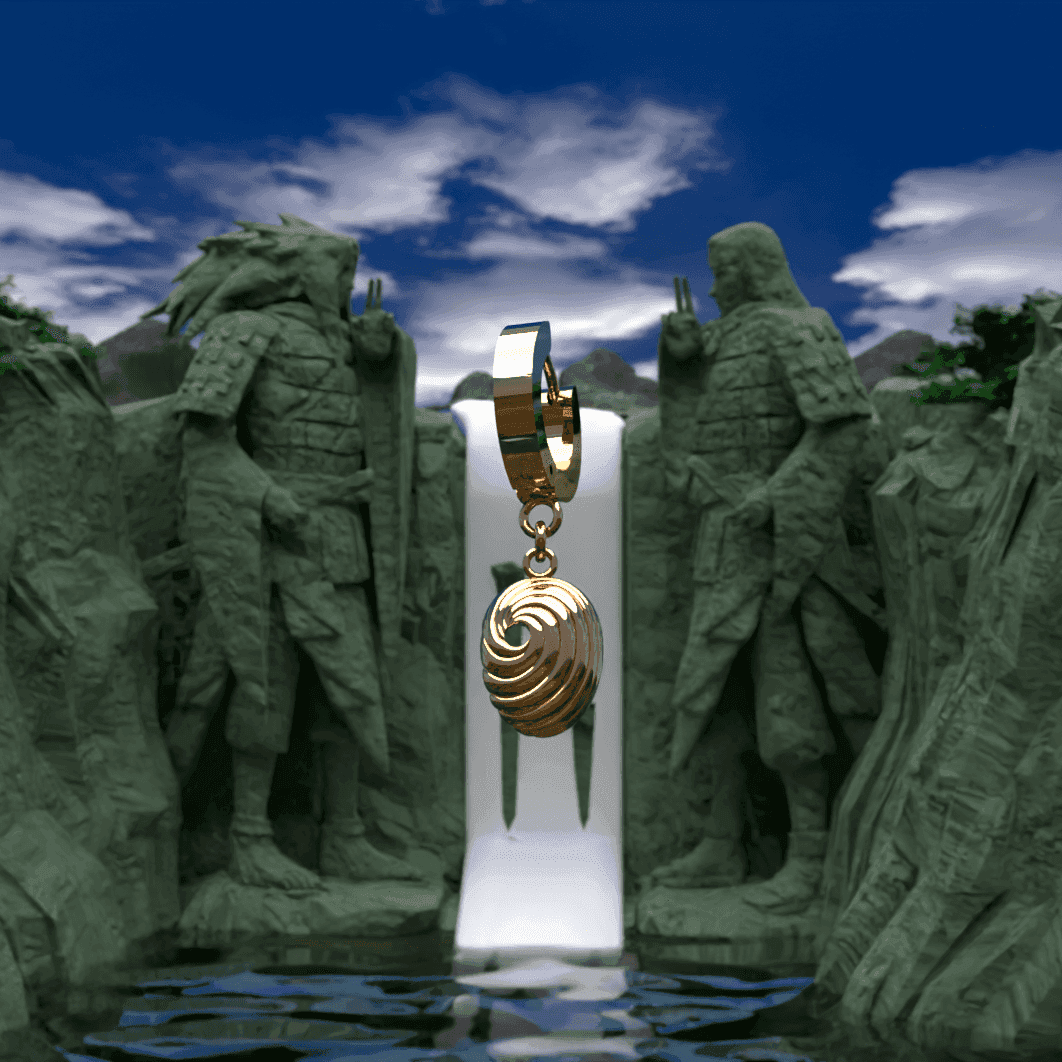 Naruto™ Tobi Mask Earring - Gold / Single