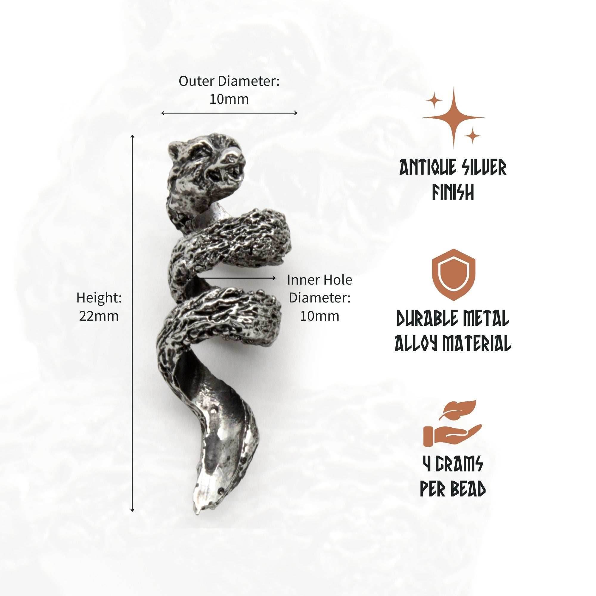 Fenrir Beard Rings (Silver - 4) - 