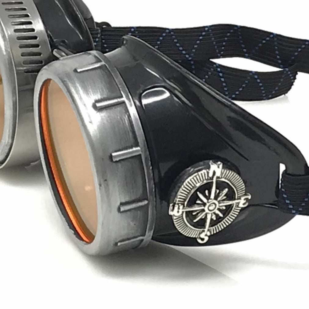 Steampunk Metallic Goggles with magnifying eye loupes pastel goth punk - pink