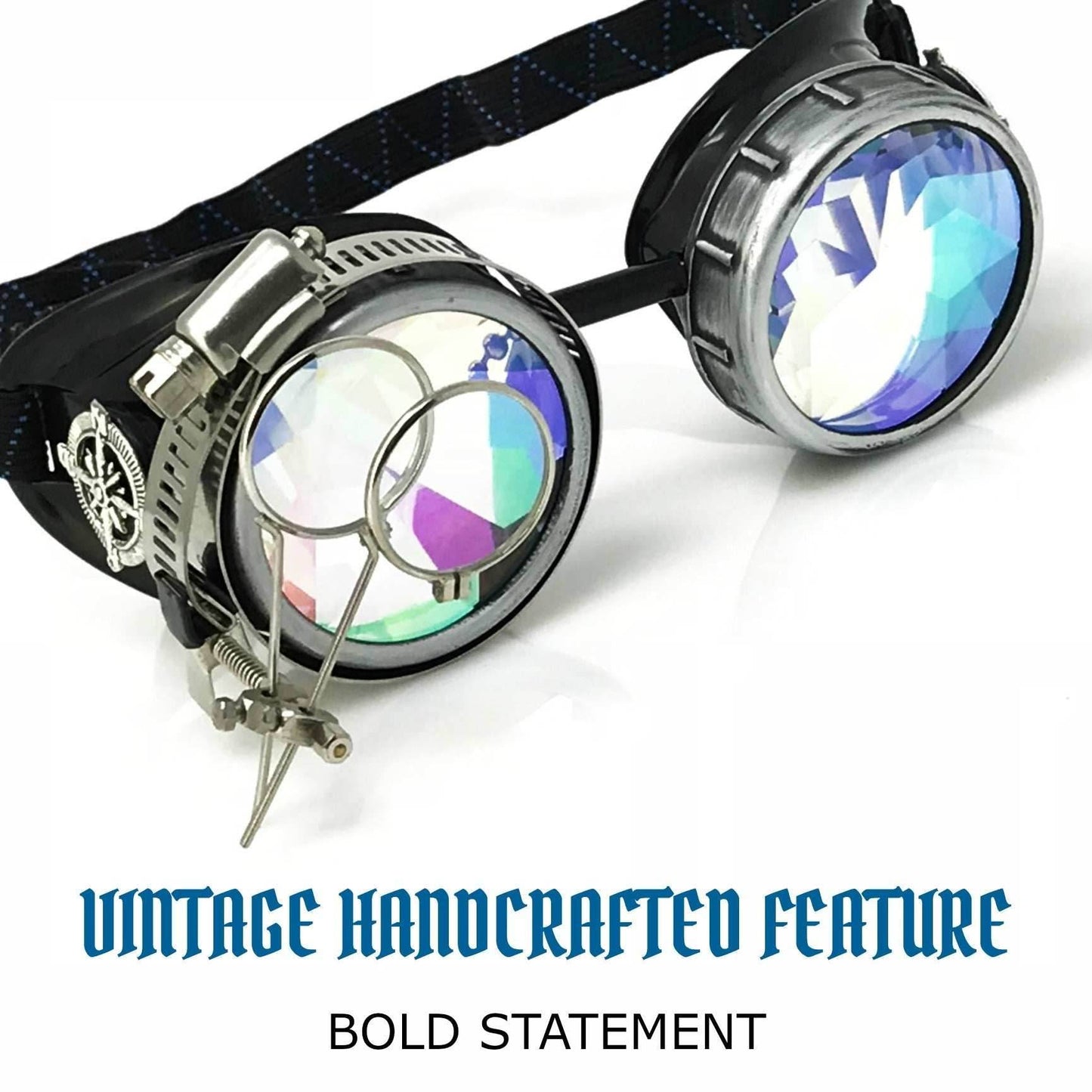 DJ approved glasses Rave eyewear with magnifying eye loupes kaleidoscope lenses - 