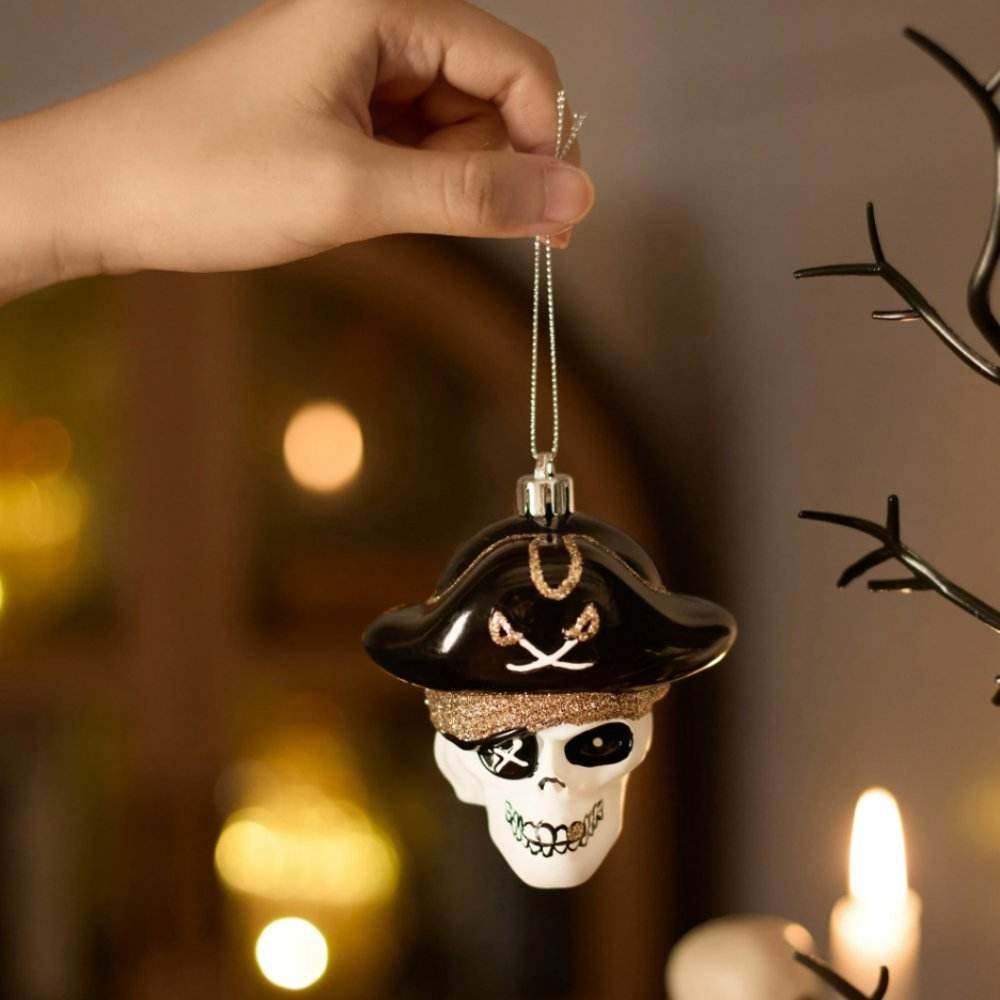 Halloween Christmas Tree Ornaments Set, 70-Piece Black & White Gothic Ornaments - 