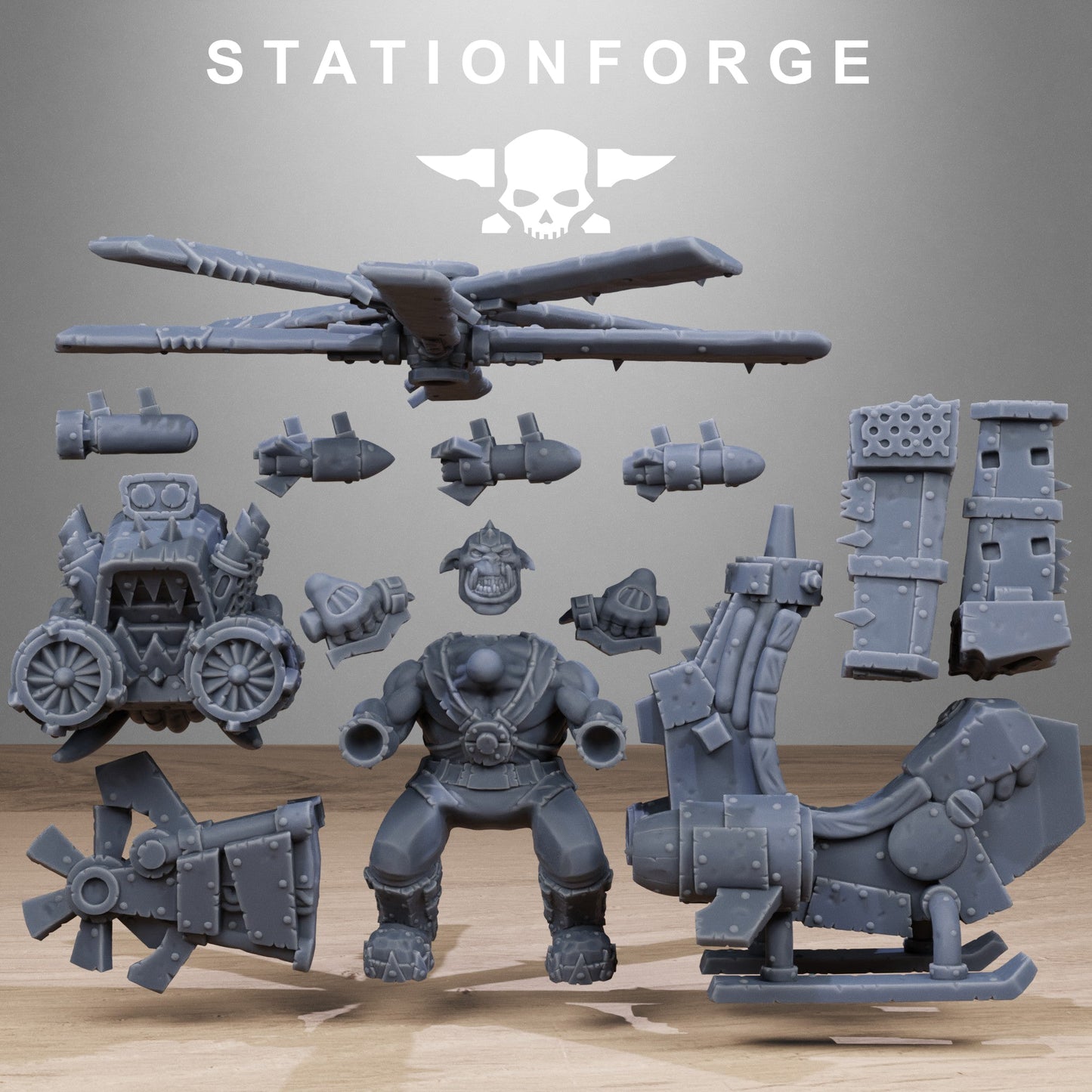 3D Printed Orkaz Kopters x3 by StationForge Miniatures