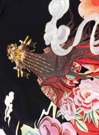 KH9241 Queen Himiko Embroidery Hoodie - Black / S