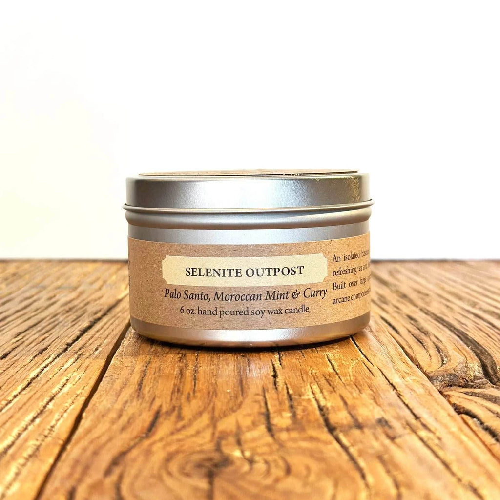 Cantrip Candles (6 oz Candle Tin) - Selenite Outpost