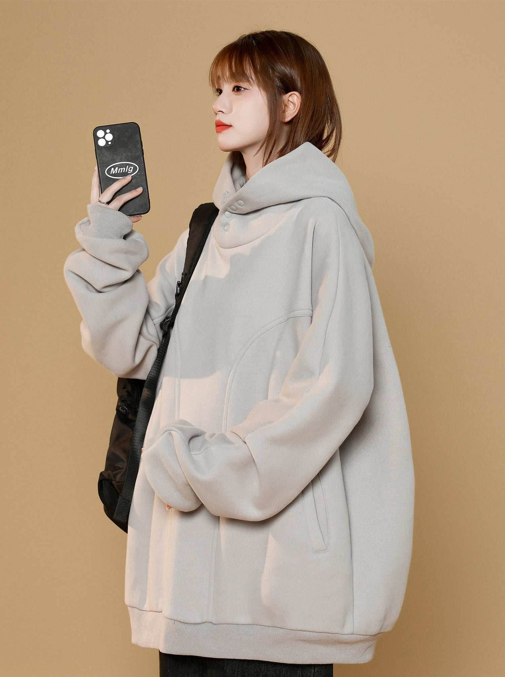 Women's Casual Hidden Hoodie - Beige / S