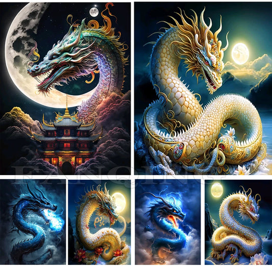 5D DIY Diamond Painting Fantasy Animal Dragon Full Diamond Mosaic Art Embroidery Cross Stitch Kits Home Decor A130