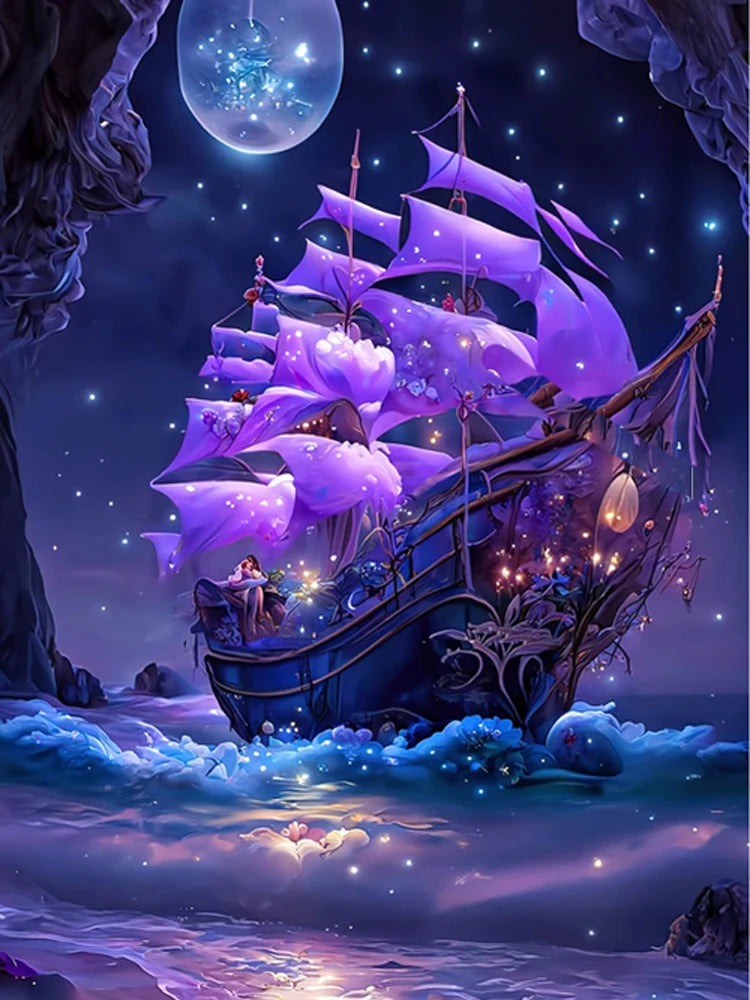 5D DIY Diamond Painting New Arrival Ship Sailboat Corss Stitch Kit Embroidery  Full  Mosaic Art Home Decor Good Wishes Gift