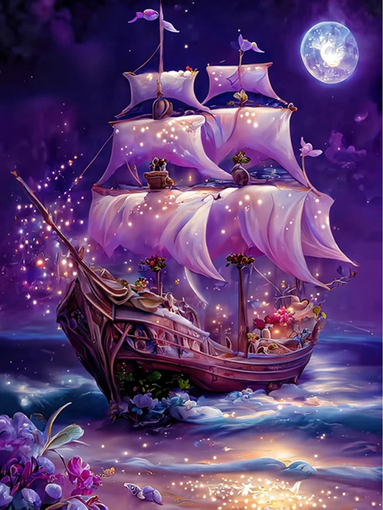 5D DIY Diamond Painting New Arrival Ship Sailboat Corss Stitch Kit Embroidery  Full  Mosaic Art Home Decor Good Wishes Gift