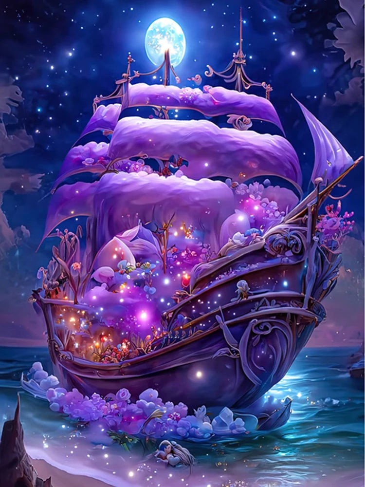 5D DIY Diamond Painting New Arrival Ship Sailboat Corss Stitch Kit Embroidery  Full  Mosaic Art Home Decor Good Wishes Gift