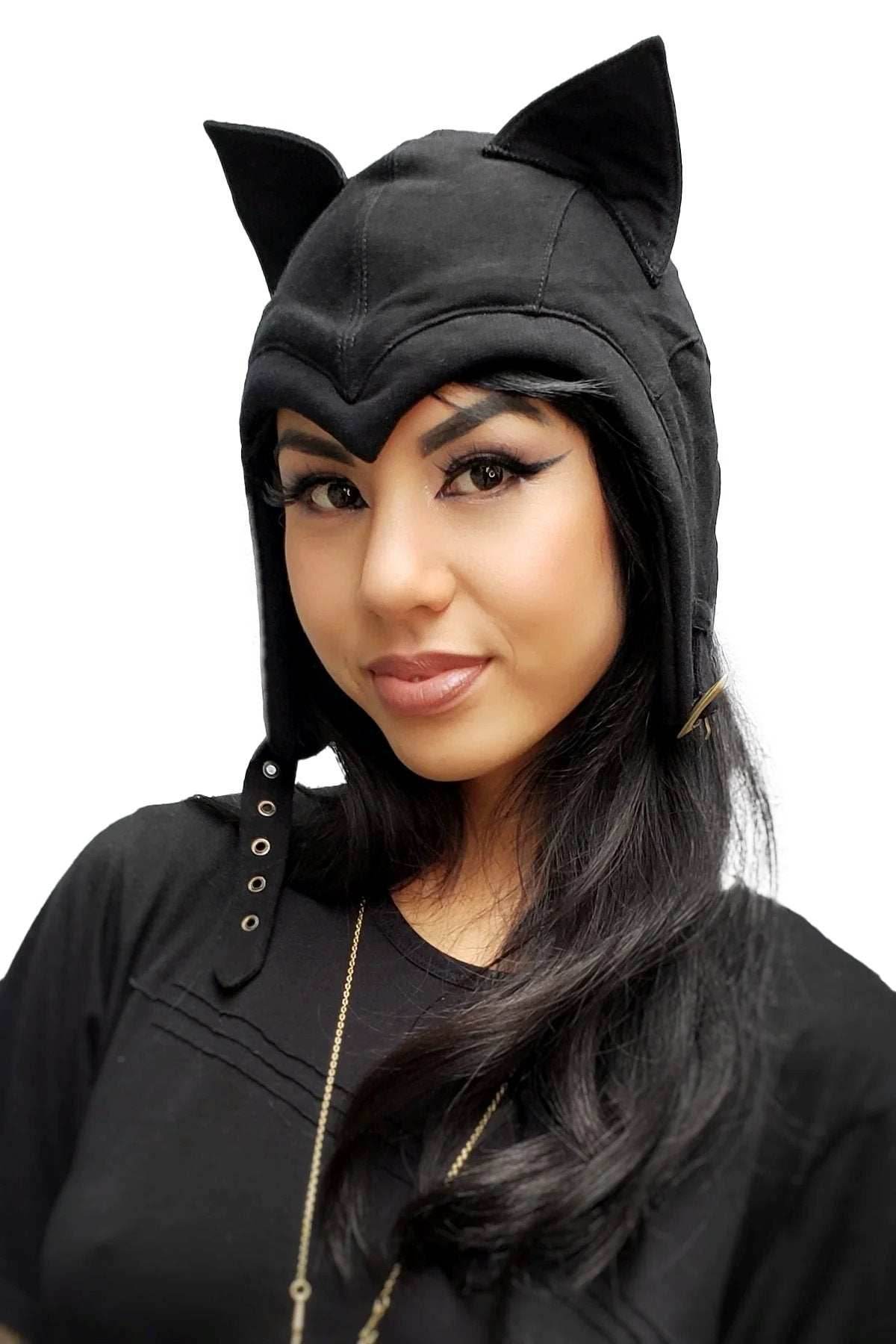 5D x Eyecon Cat Flight Helmet - cotton - Black Baby Terry / One Size