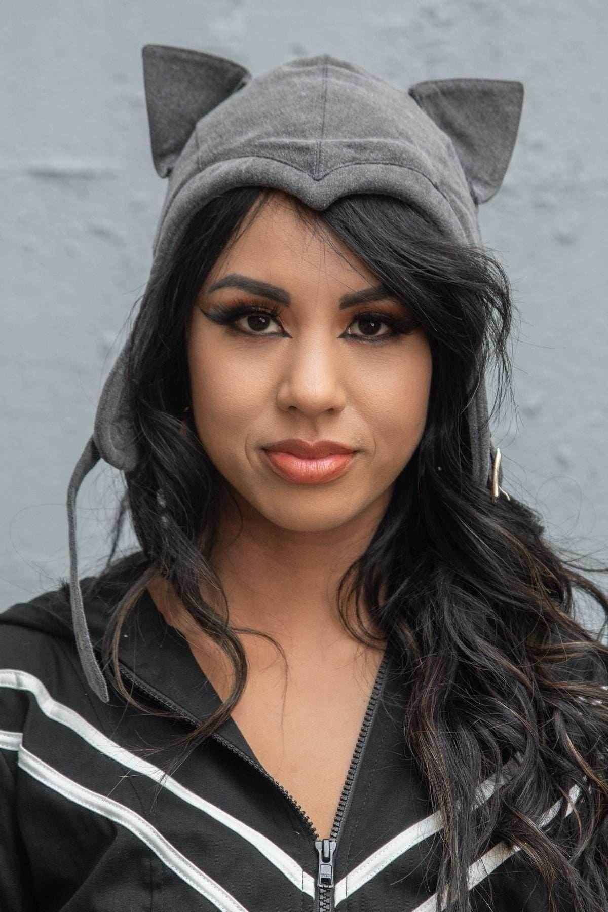 5D x Eyecon Cat Flight Helmet - cotton - Grey Baby Terry / One Size