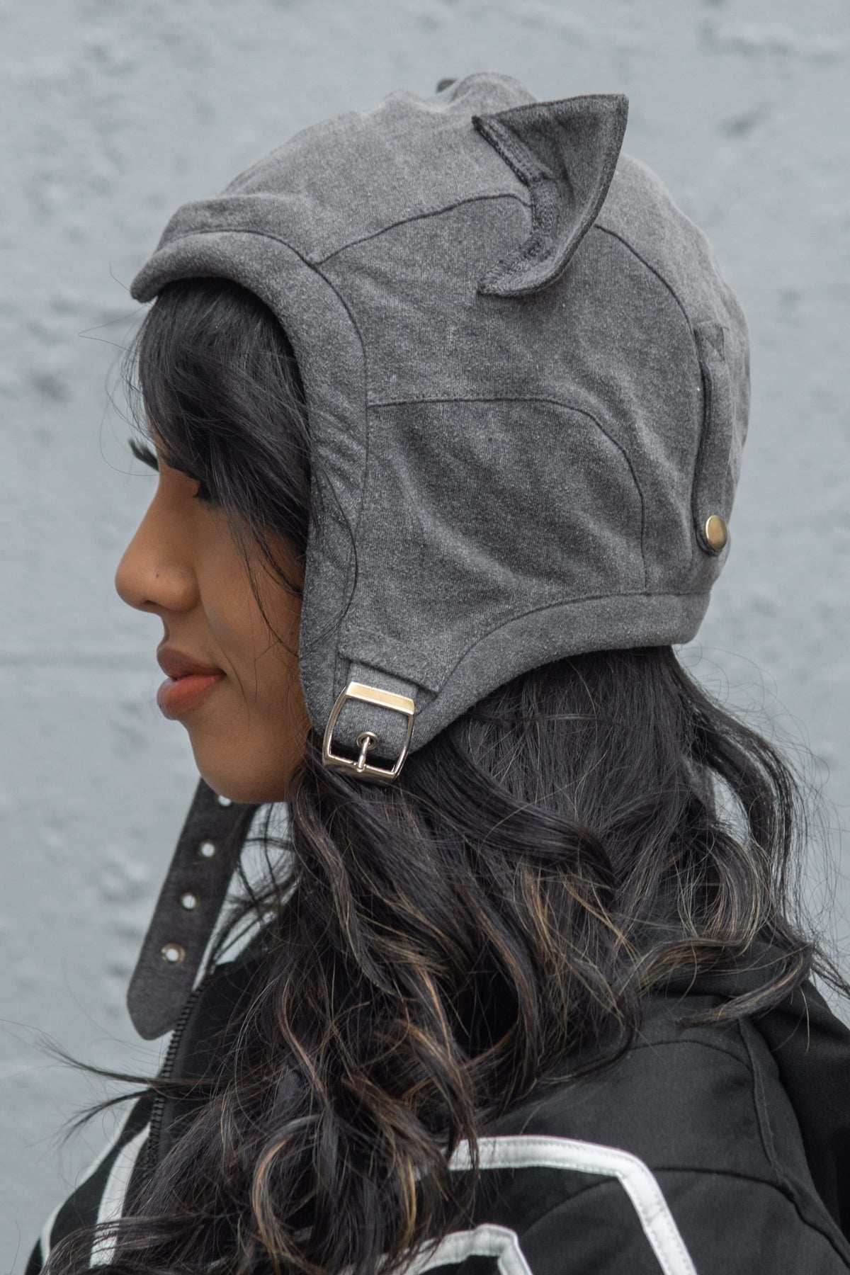 5D x Eyecon Cat Flight Helmet - cotton - Grey Baby Terry / One Size