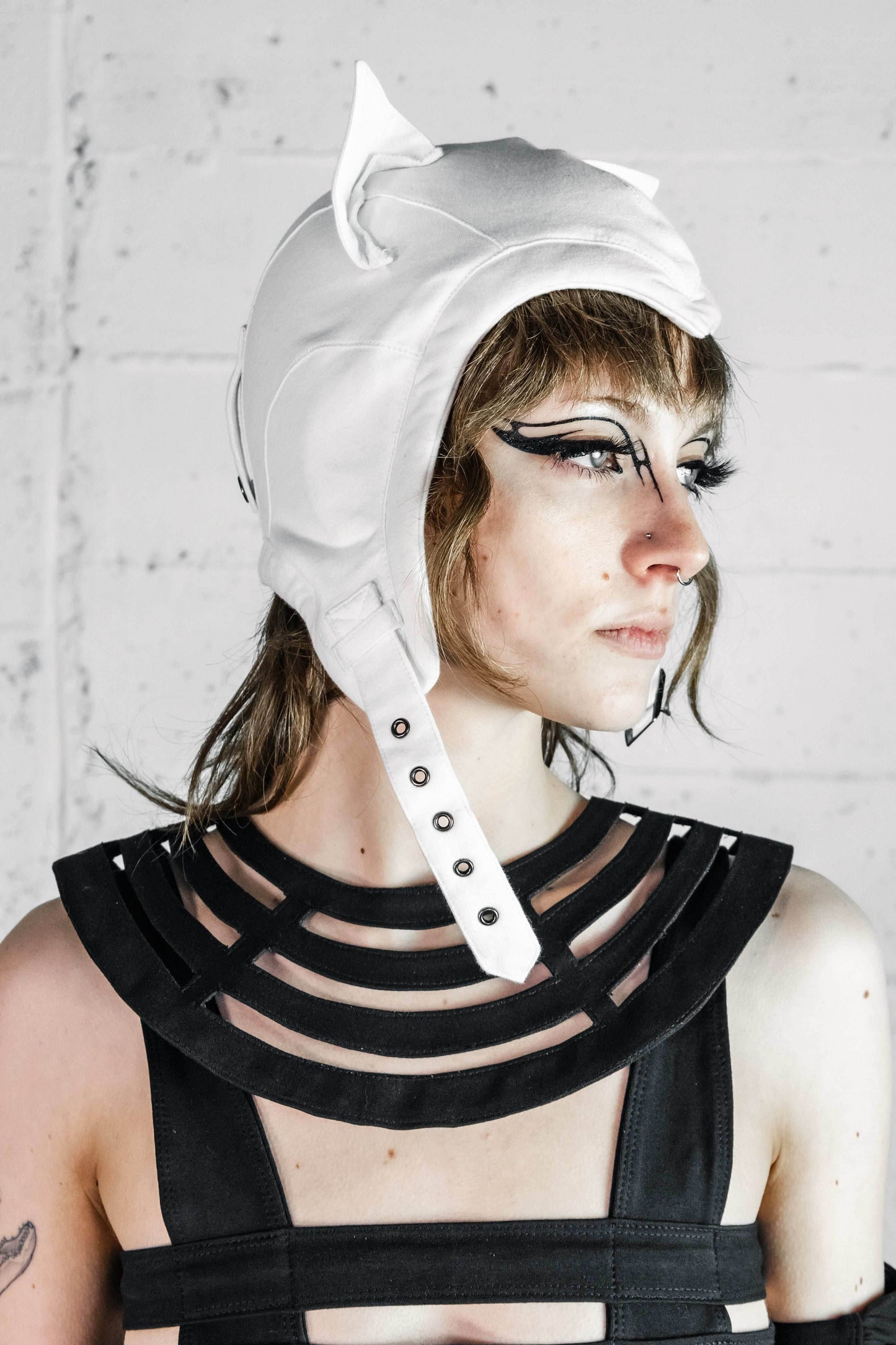 5D x Eyecon Cat Flight Helmet - cotton - Off White Baby Terry / One Size