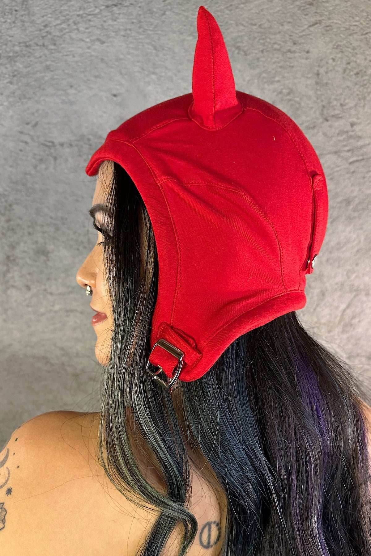 5D x Eyecon Devil Helmet - cotton - Red Baby Terry / One Size