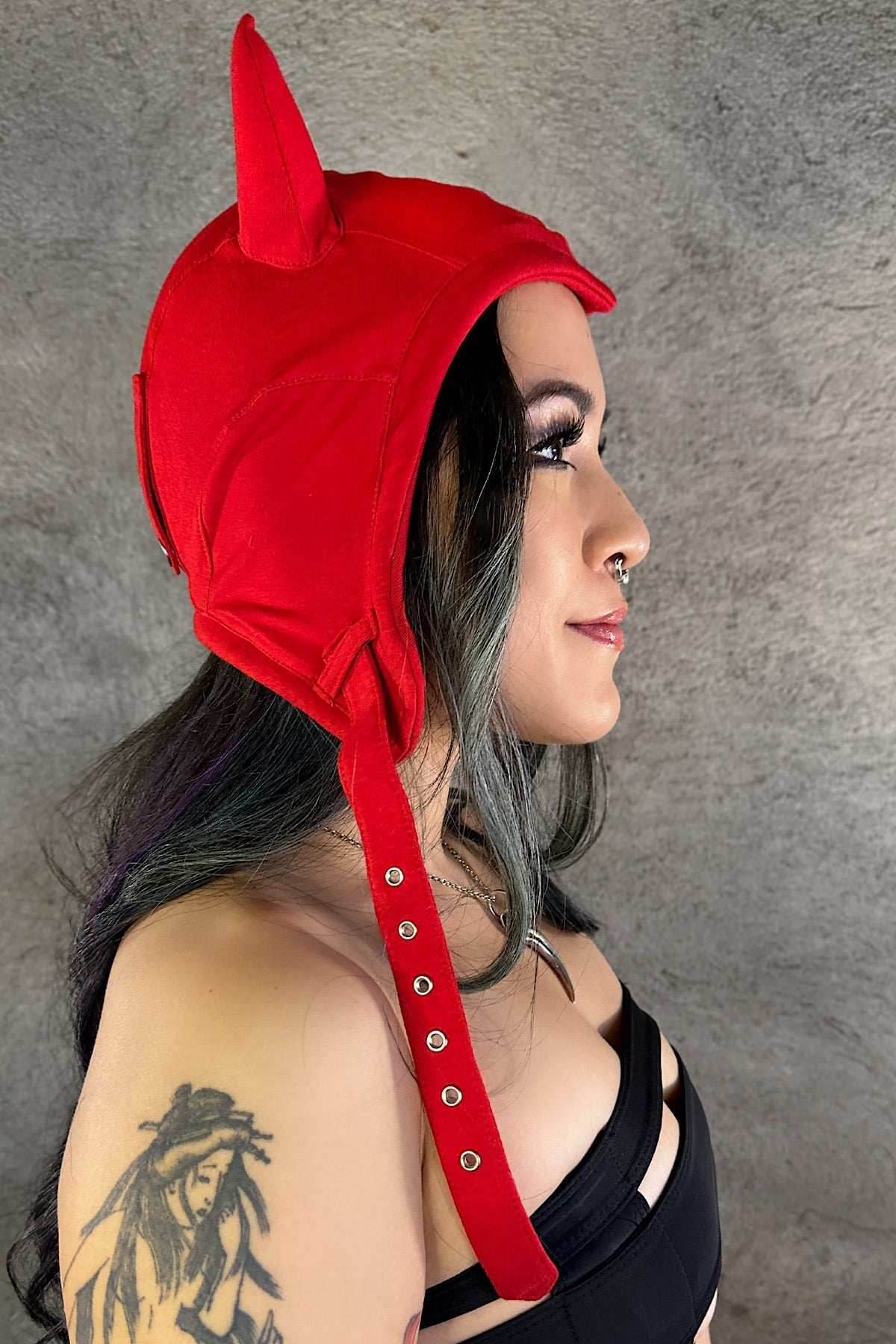 5D x Eyecon Devil Helmet - cotton - Red Baby Terry / One Size