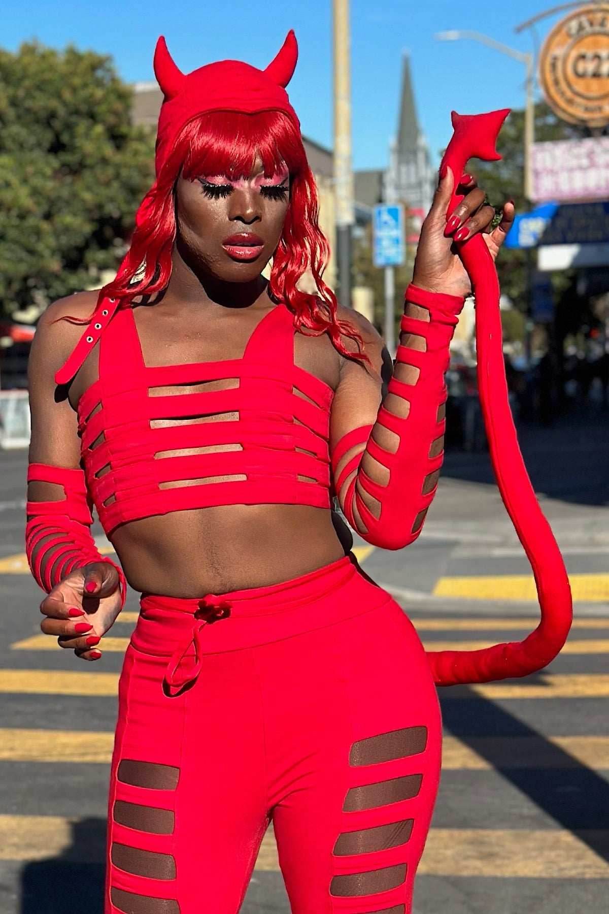 5D x Eyecon Devil Helmet - cotton - Red Baby Terry / One Size