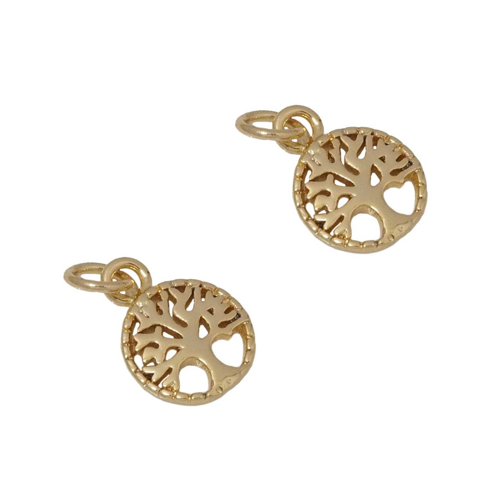 Cute Gold Tree Charm, Sku#Y773