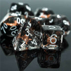Fighter (Shield) Clear Dice w/ Golden Shield7-Dice Set Rpg - 
