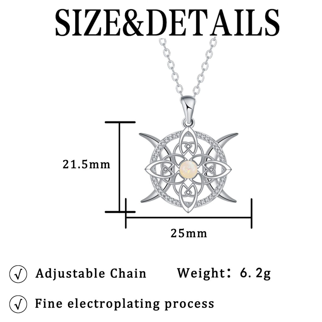 Opal-Encrusted Diamond Celtic Knot Necklace