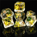 Yellow Starfish Dice 7-Dice Set Resin Dungeons and Dragons Dice - 