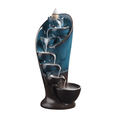 SpaceKeeper Waterfall Backflow Incense Burner - Blue