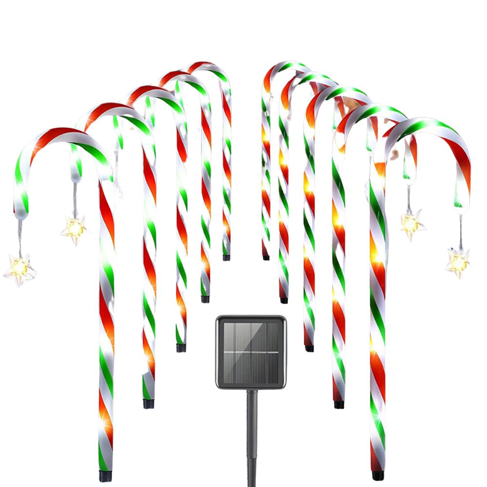 5PCS Solar Candy Cane Lights Festive Christmas Decor for Gardens, Lawns and Landscapes