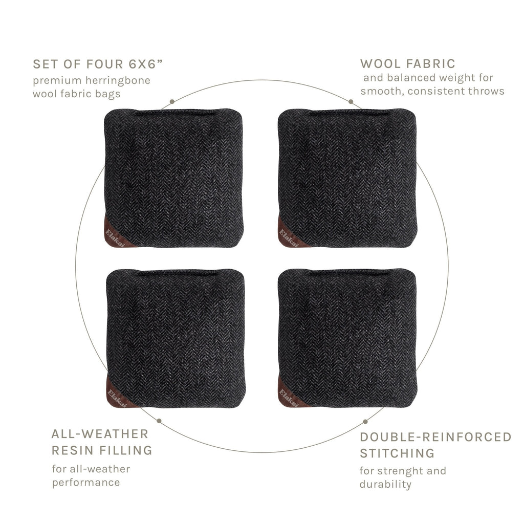 6-in Herringbone Cornhole Bags | Premium All-Weather Collection