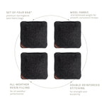 6-in Herringbone Cornhole Bags | Premium All-Weather Collection