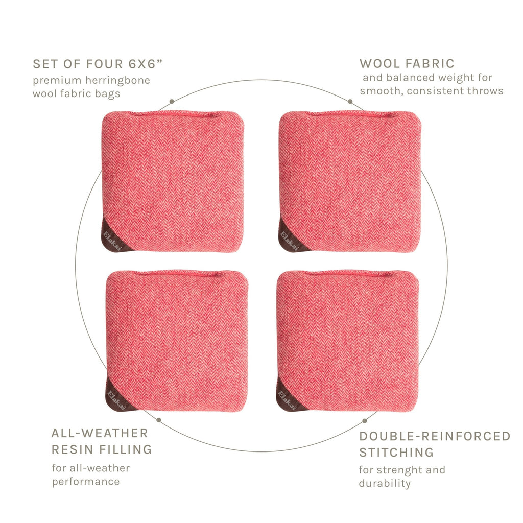 6-in Herringbone Cornhole Bags | Premium All-Weather Collection